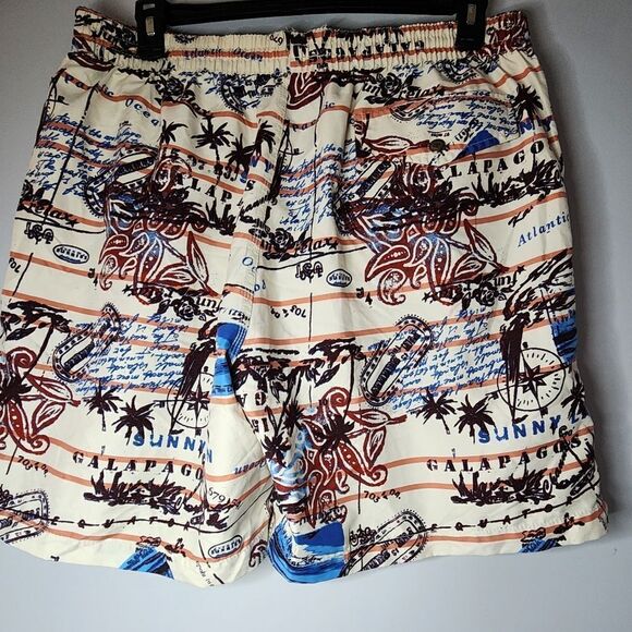 MENS XL Swim Shorts CARIBBEAN JOE Drawstring Side Inside Pocket Islands - Picture 6 of 8